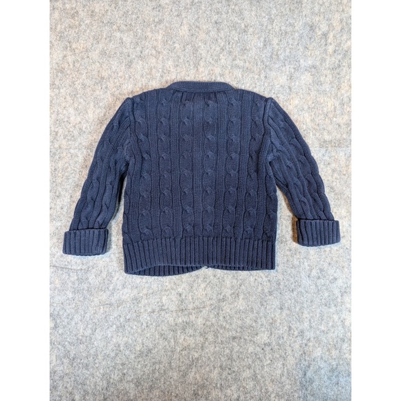 Polo Ralph Lauren Sweater Size 12M Preppy navy blue cable-knit button cardigan - Picture 6 of 8